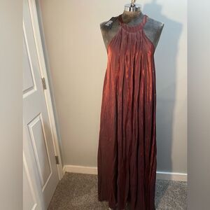 Un-namable Deep Copper Maxi Dress Hand crafted in Italy Size Medium (44)
